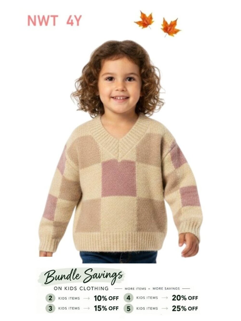Vignette - Color Block Cotton Sweater - Size 4Y